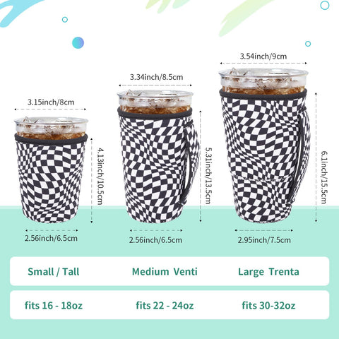 AJLTPA iced coffee sleeve with medium handle eases grip for full hands.