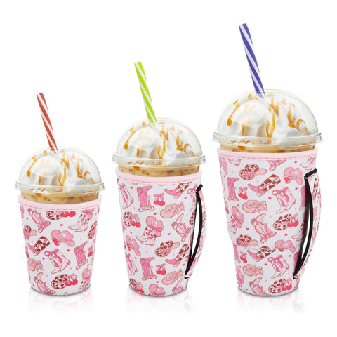 AJLTPA small 16-18oz iced coffee sleeve prevents spills and condensation.