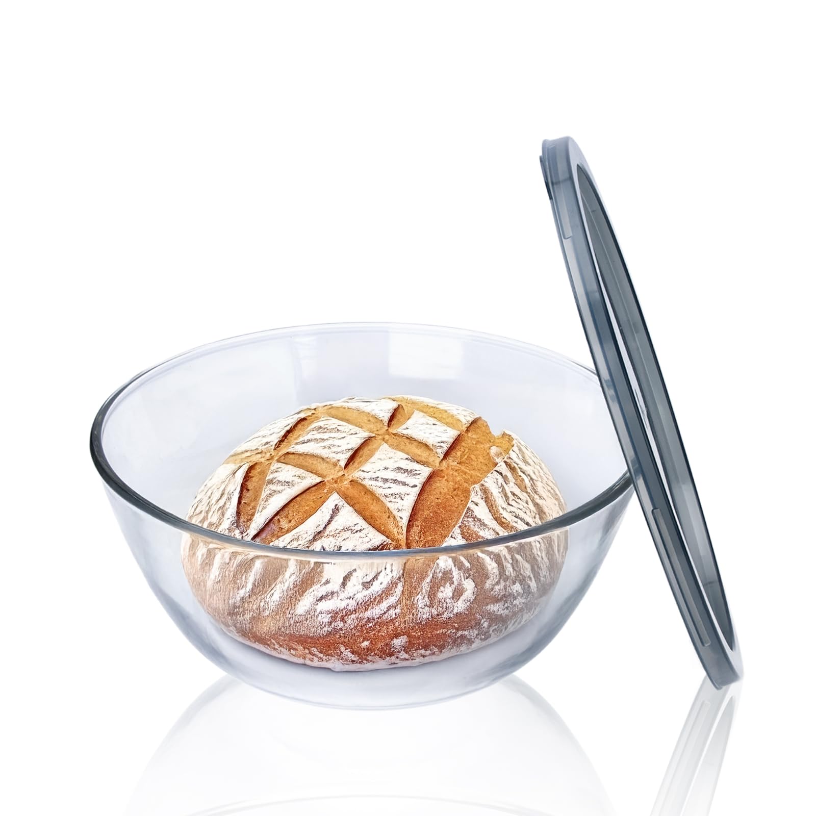 Ajrwiiy large glass bowl for sourdough fermentation with clear visibility for monitoring