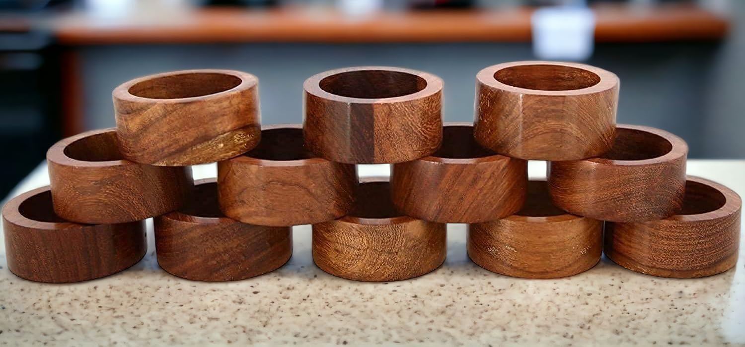 Ajuny napkin rings packaged as a gift-ready set for hosting or gifting.