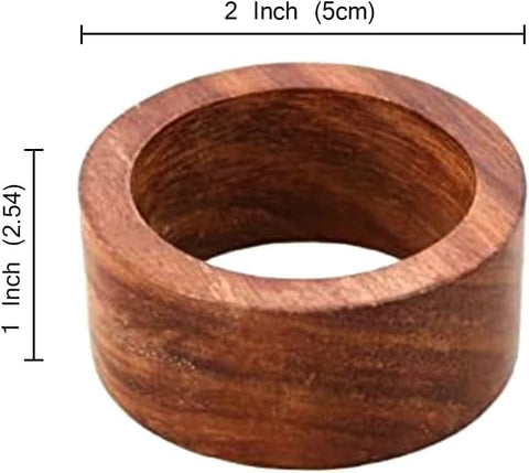 Ajuny napkin rings show outer diameter 2 inches for napkin security.