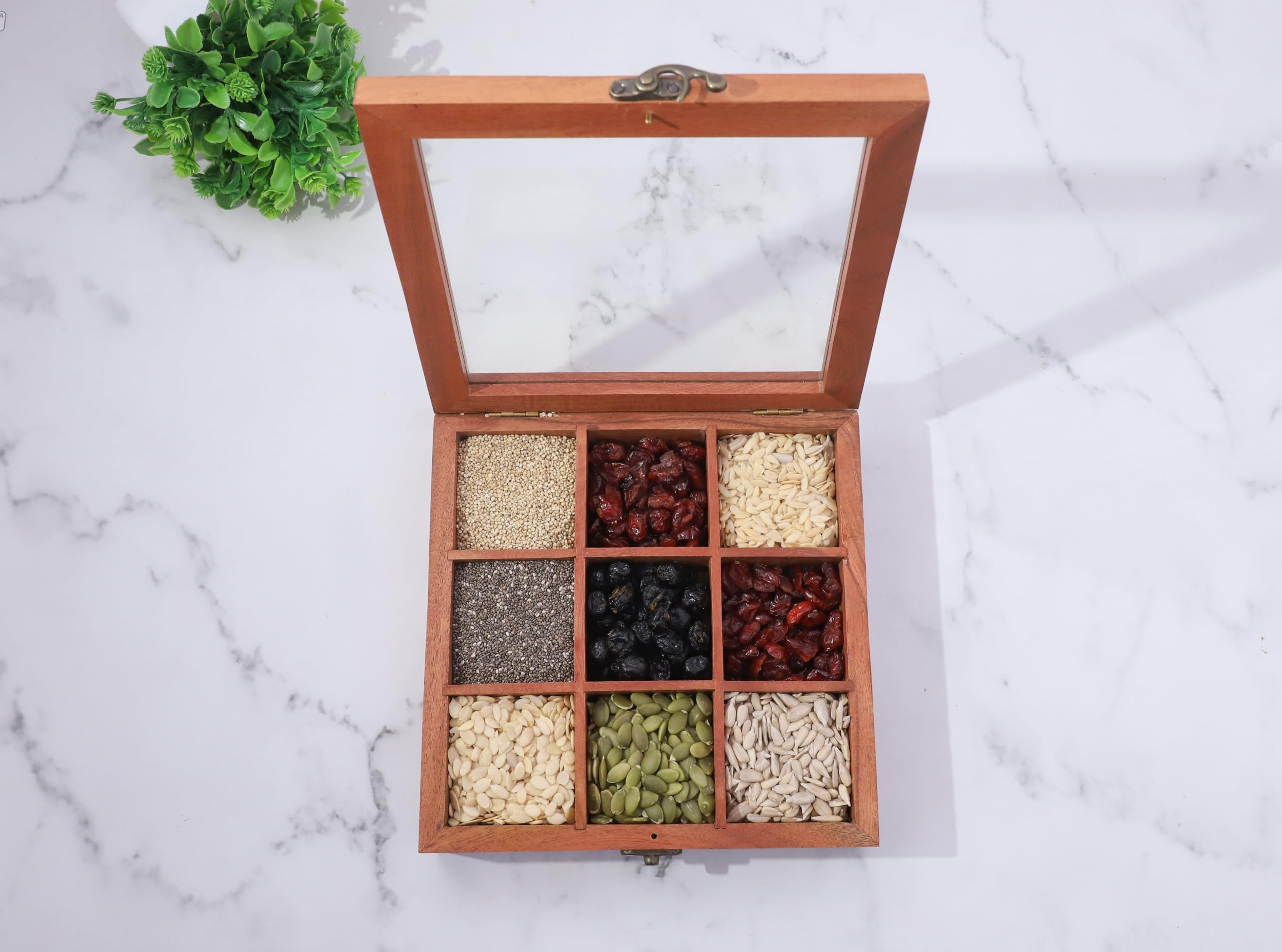 Ajuny compact 8x8 inch spice box fits countertops and drawers