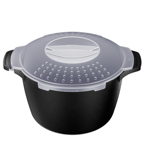 AJXX microwave steamer 2qt assembly demonstrates compact, efficient meal prep