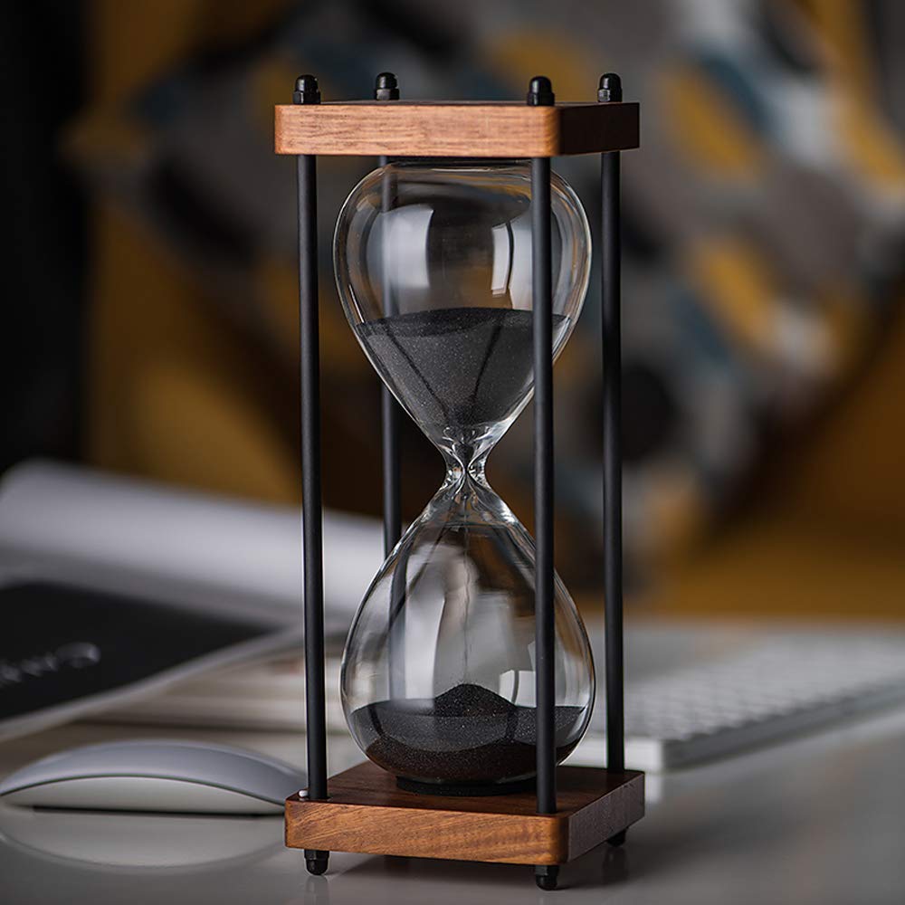AKAKA MUNING large hourglass timer with black frame for focused studying and meetings