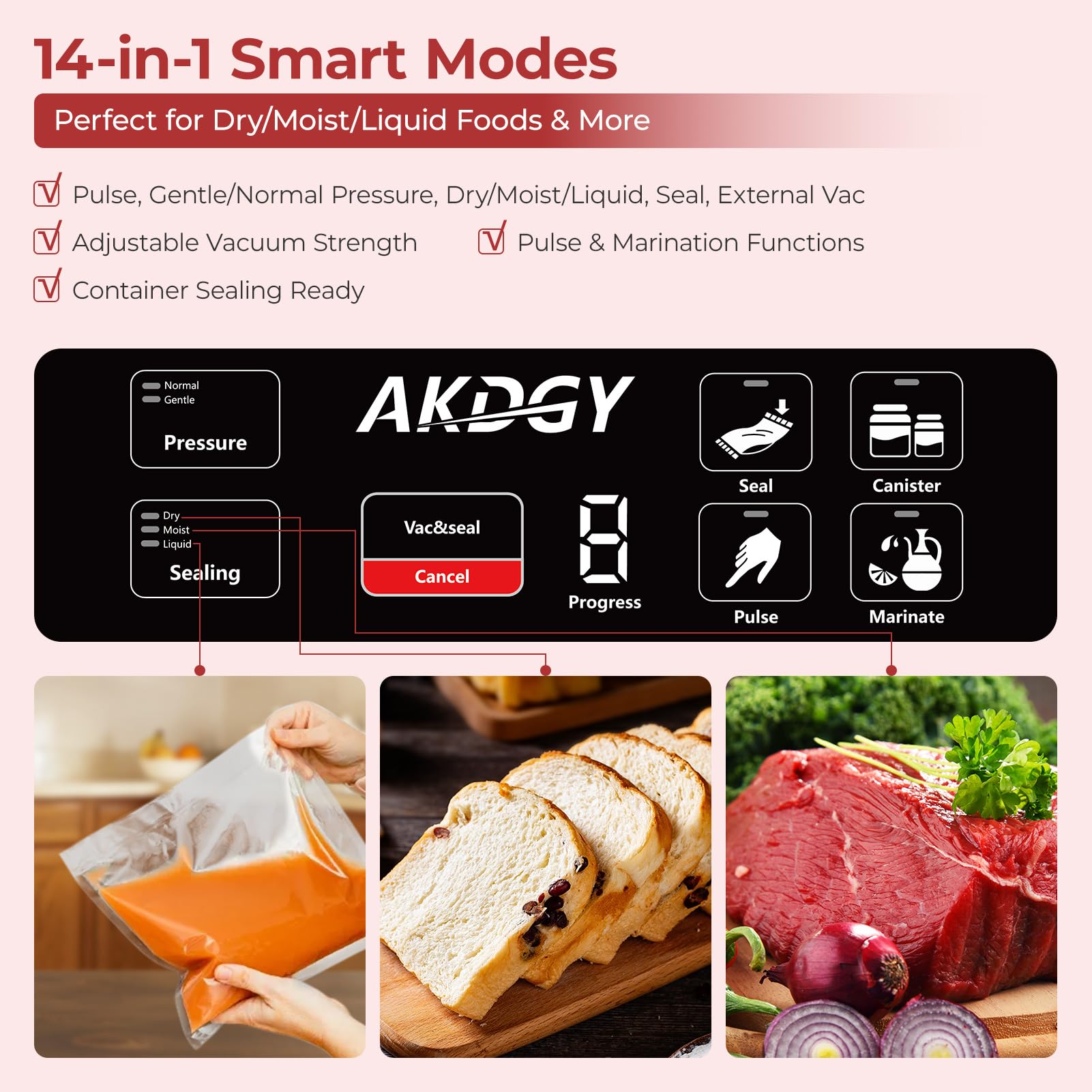 AKDGY upgraded commercial vacuum sealer with digital panel for precise control.