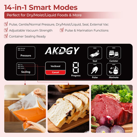 AKDGY upgraded commercial vacuum sealer with digital panel for precise control.