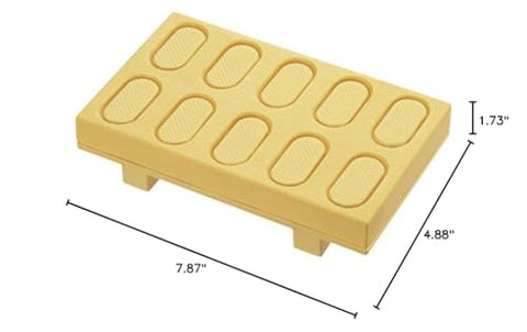 Akebono Sangyo CH-2011 sushi mold in use creating 10-hole bite-sized nigiri