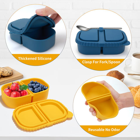 AKGGBOOOM silicone bento box for organized meals and snacks.