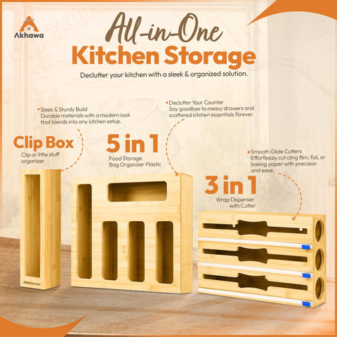 Akhawa fits gallon and quart bags for simple kitchen organization