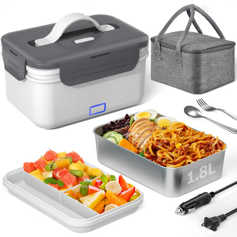 Akhia electric lunch box with 1-8L capacity for larger meals.