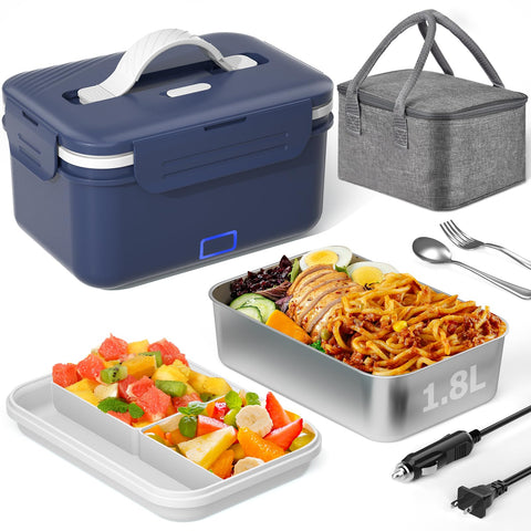 Akhia heated lunch box front view for on-the-go meals.