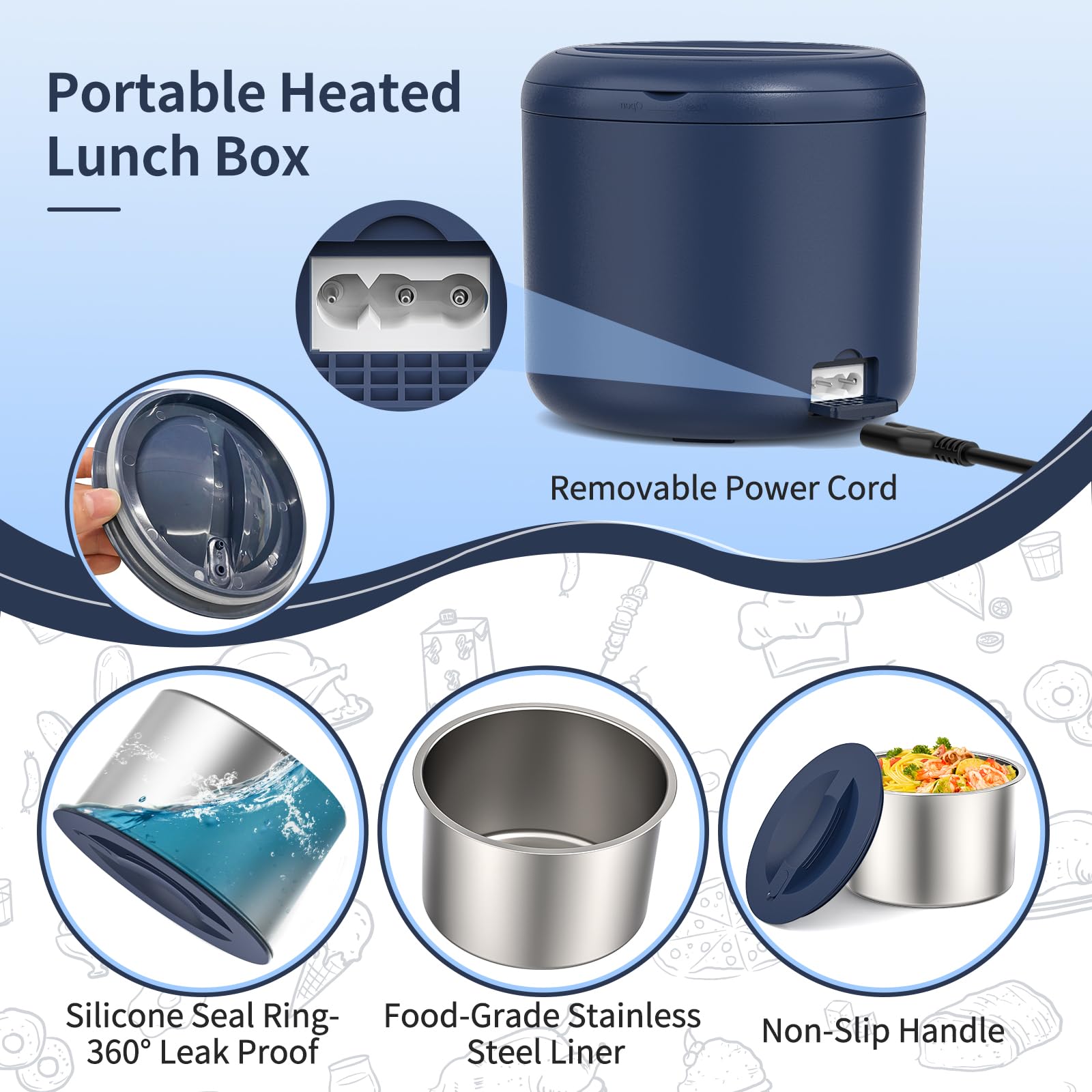 Akhia lunch box carry bag included for effortless on-the-go transport.