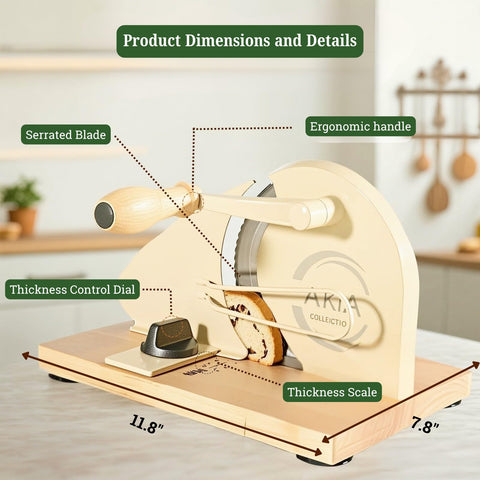 Akia Collection uniform slices highlight consistent thickness across crusty loaves.
