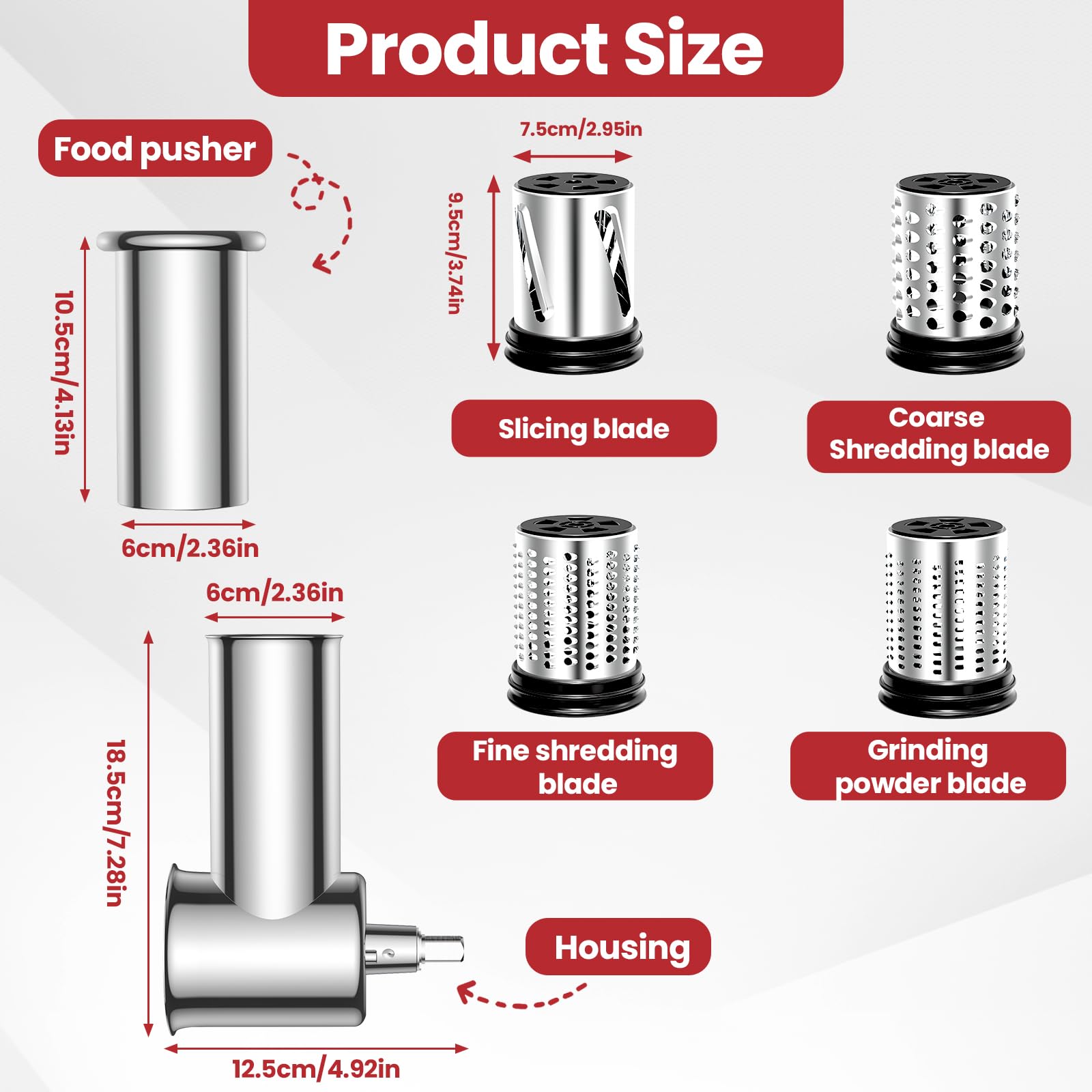 Akiosk durable stainless steel construction supports this attachment for reliable kitchen prep.