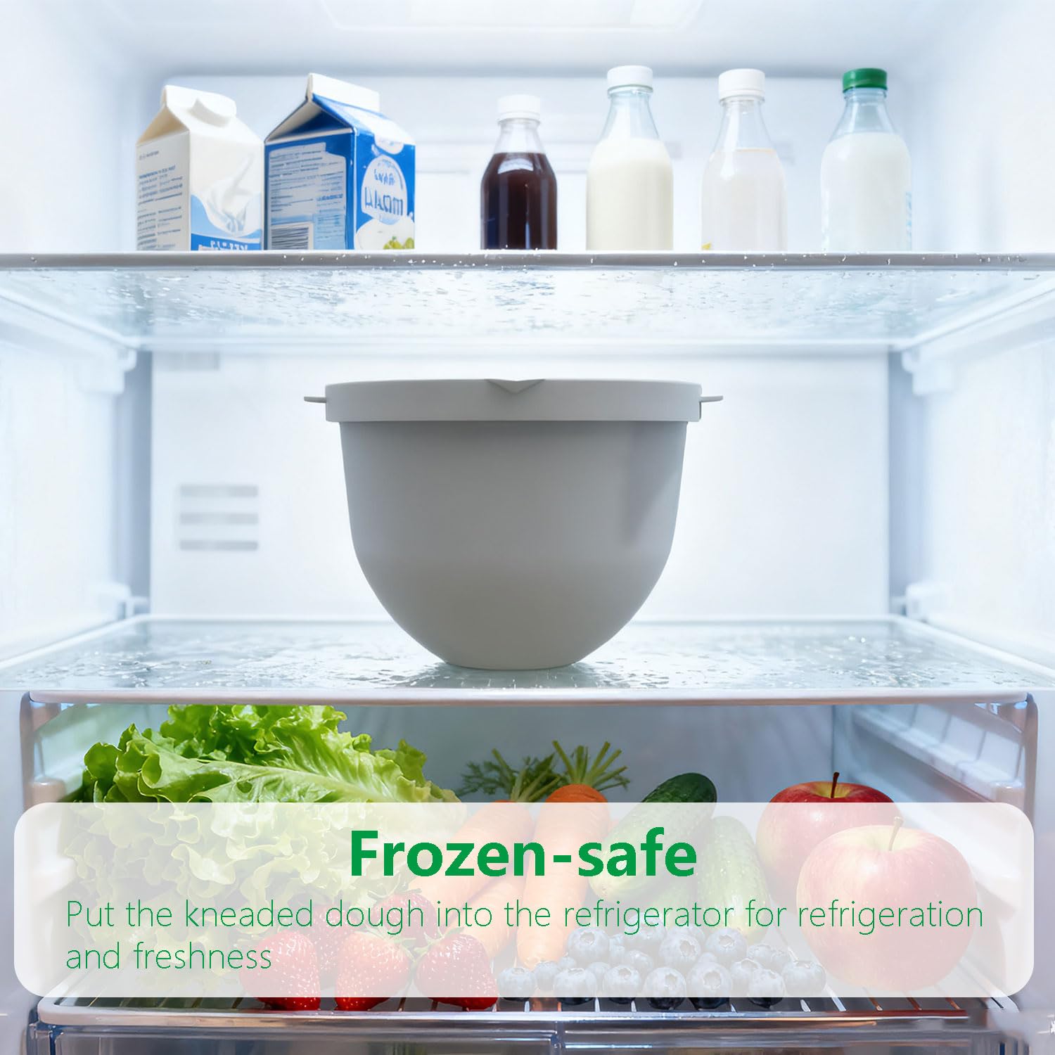 Akiosk gray silicone liner for KitchenAid 5QT protects the bowl and controls odors.