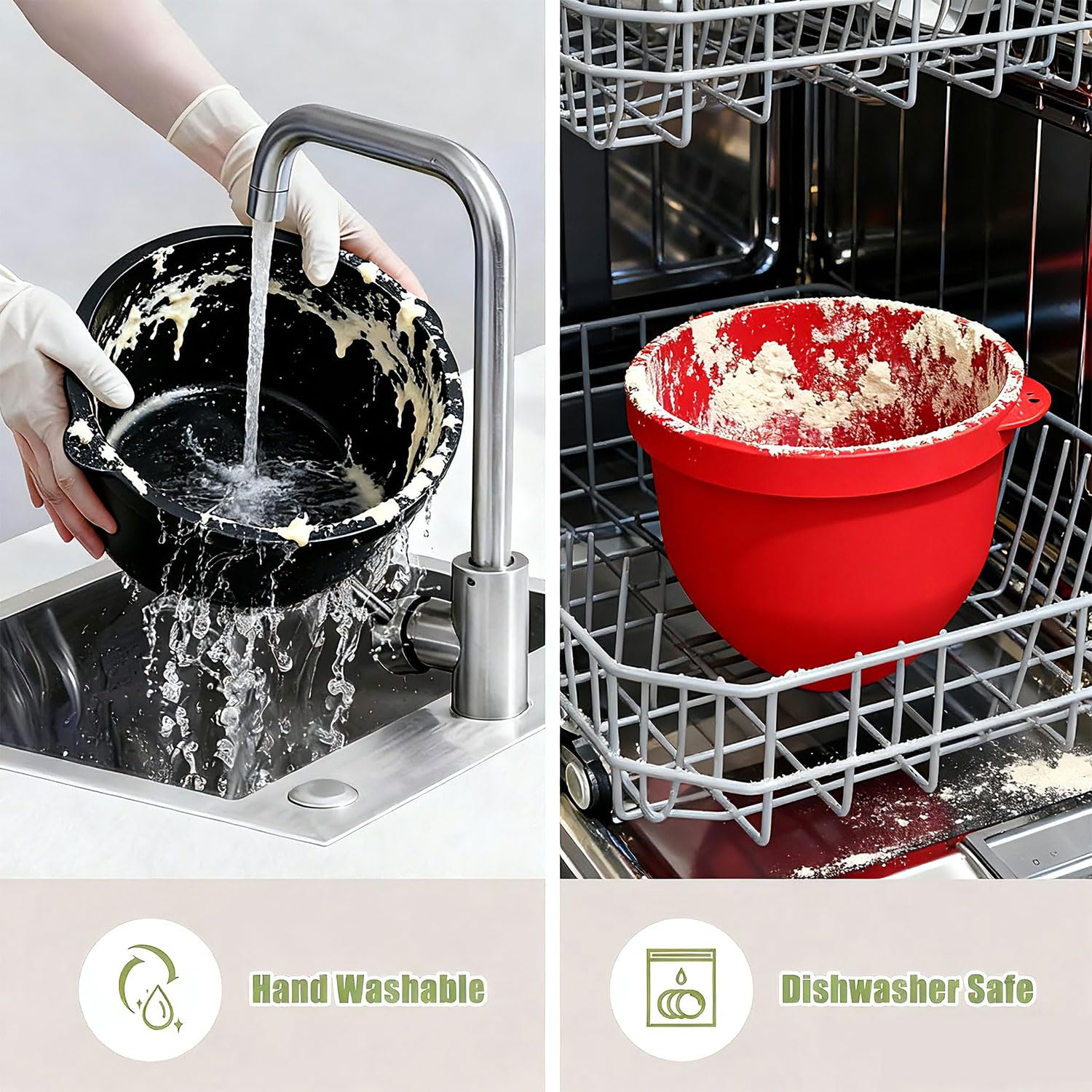 Dishwasher-safe Akiosk liners for KitchenAid 5QT simplify cleaning and reuse.