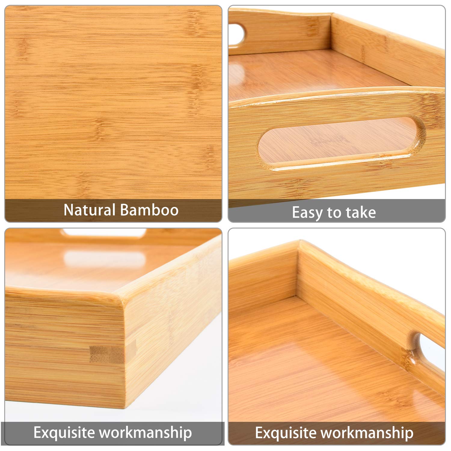 AKKAJJ bamboo trays double as stylish organizers for remotes and toiletries