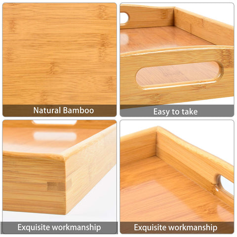 AKKAJJ bamboo trays double as stylish organizers for remotes and toiletries
