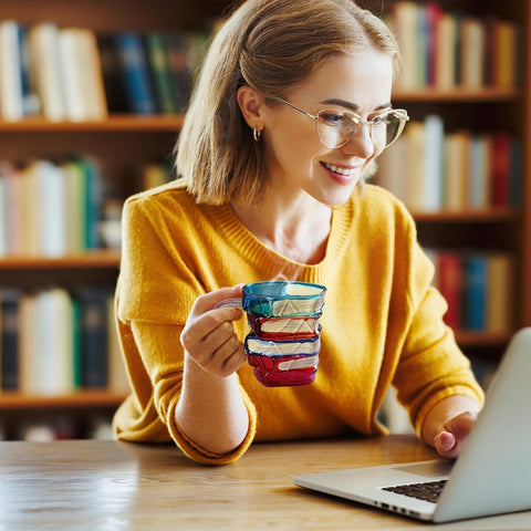 AKLOZYX Microwave and dishwasher safe glass mug for easy care.
