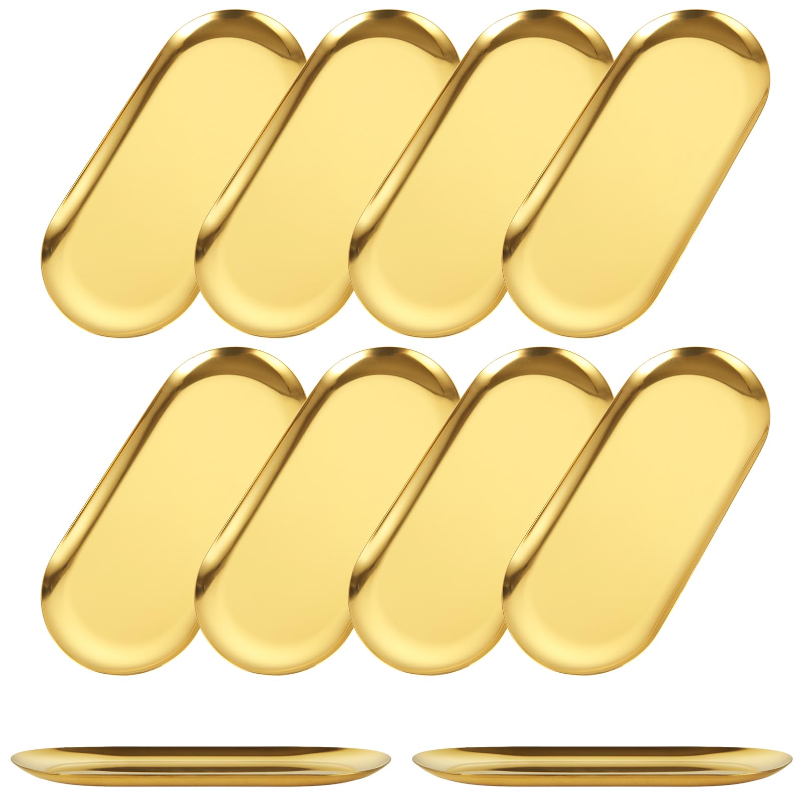 AKOLAFE gold oval tray ideal for appetizers and sushi display