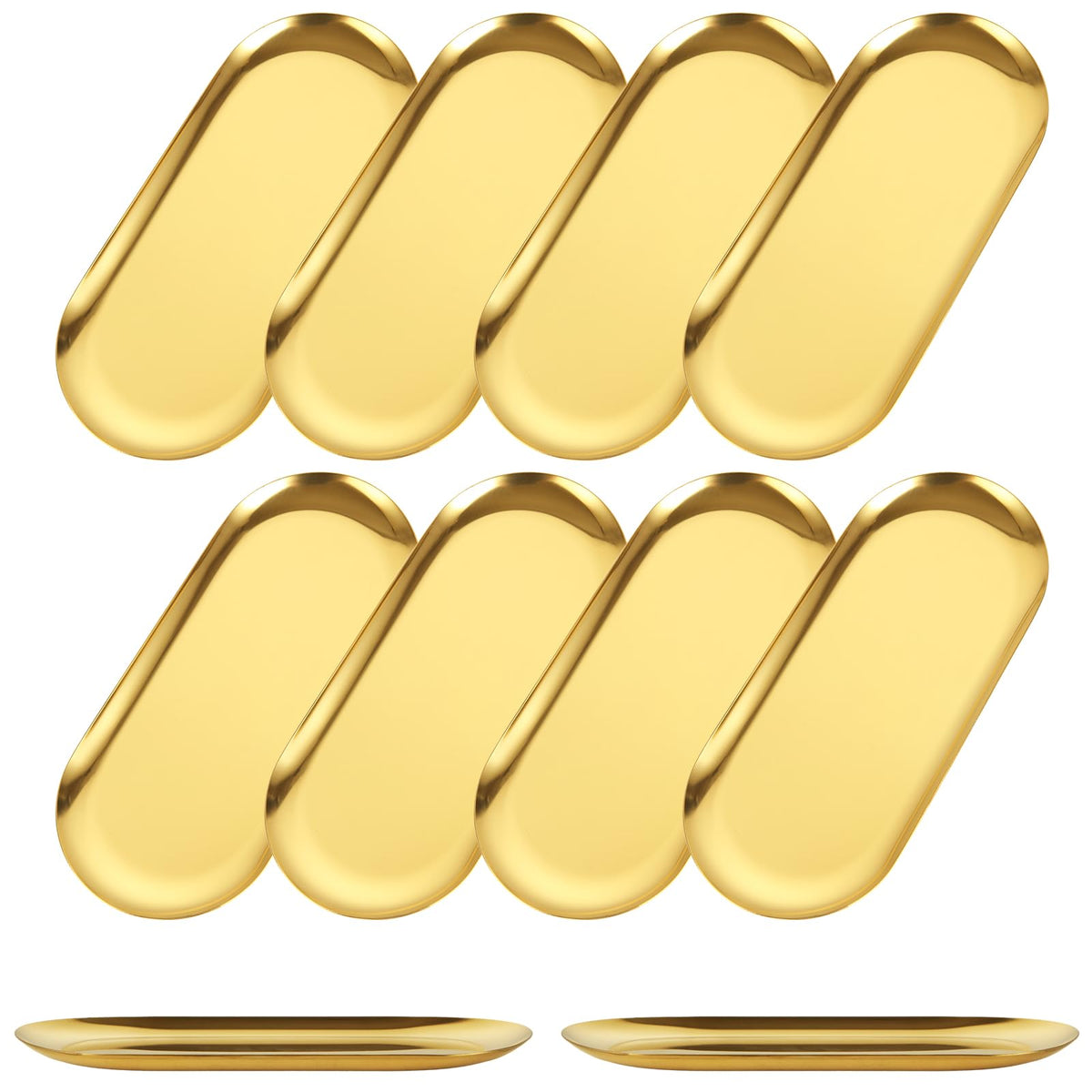 AKOLAFE gold oval tray ideal for appetizers and sushi display