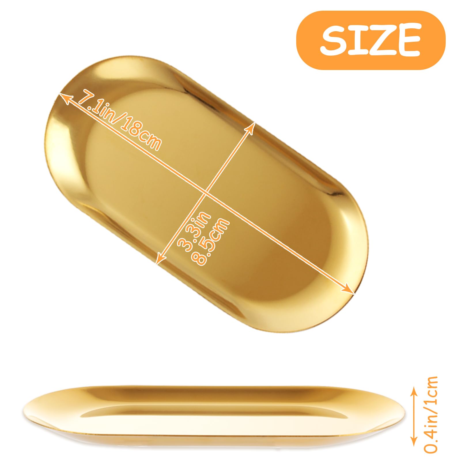 AKOLAFE gold stainless steel tray for party snacks and dips