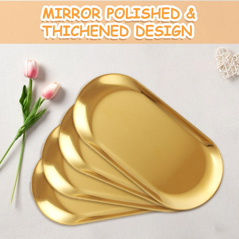 AKOLAFE gold tray with mirror finish easy to clean and maintain