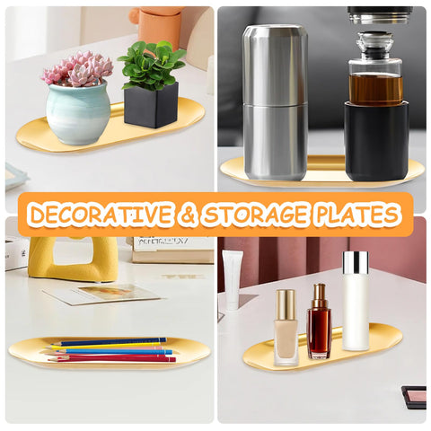 AKOLAFE gold tray reflectively polished for modern tables