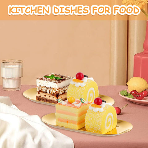 AKOLAFE gold oval tray doubles as jewelry and vanity organizer