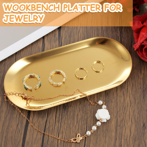 AKOLAFE gold tray perfect for organizing cosmetics and accessories