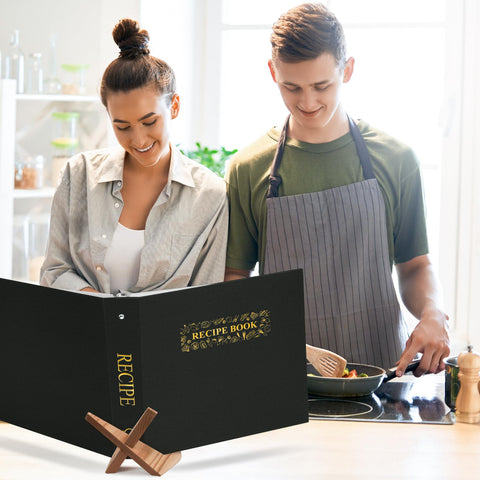 AKONEGE labels and dividers show organized categories for quick recipe retrieval.