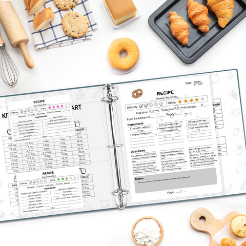 AKONEGE Dividers organize recipes by category for quick access in the kitchen.