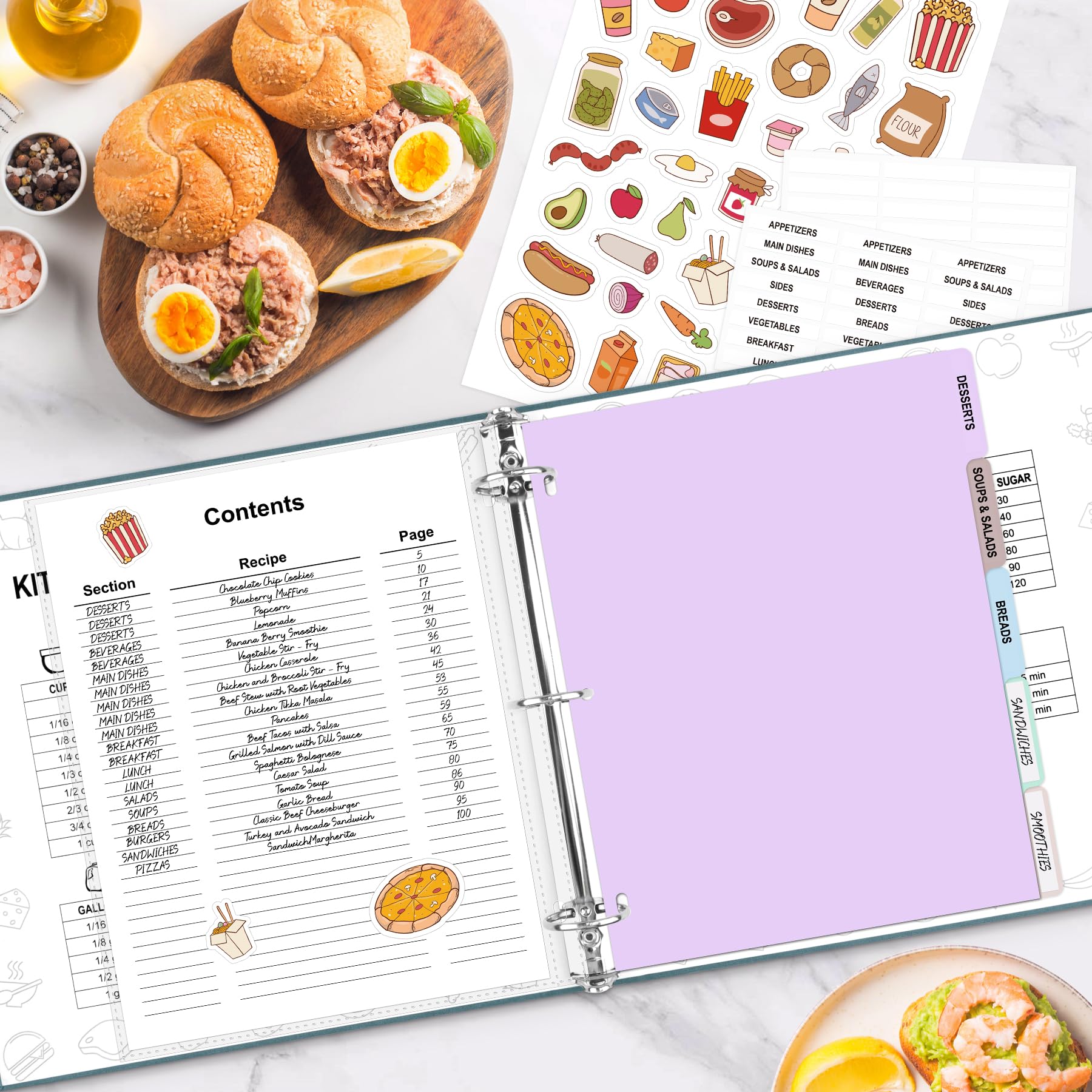 AKONEGE Labels and stickers help customize sections for easy finding of favorites.
