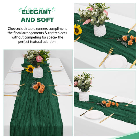 Aktor Emerald Green four-pack table runners offer versatile event decor.