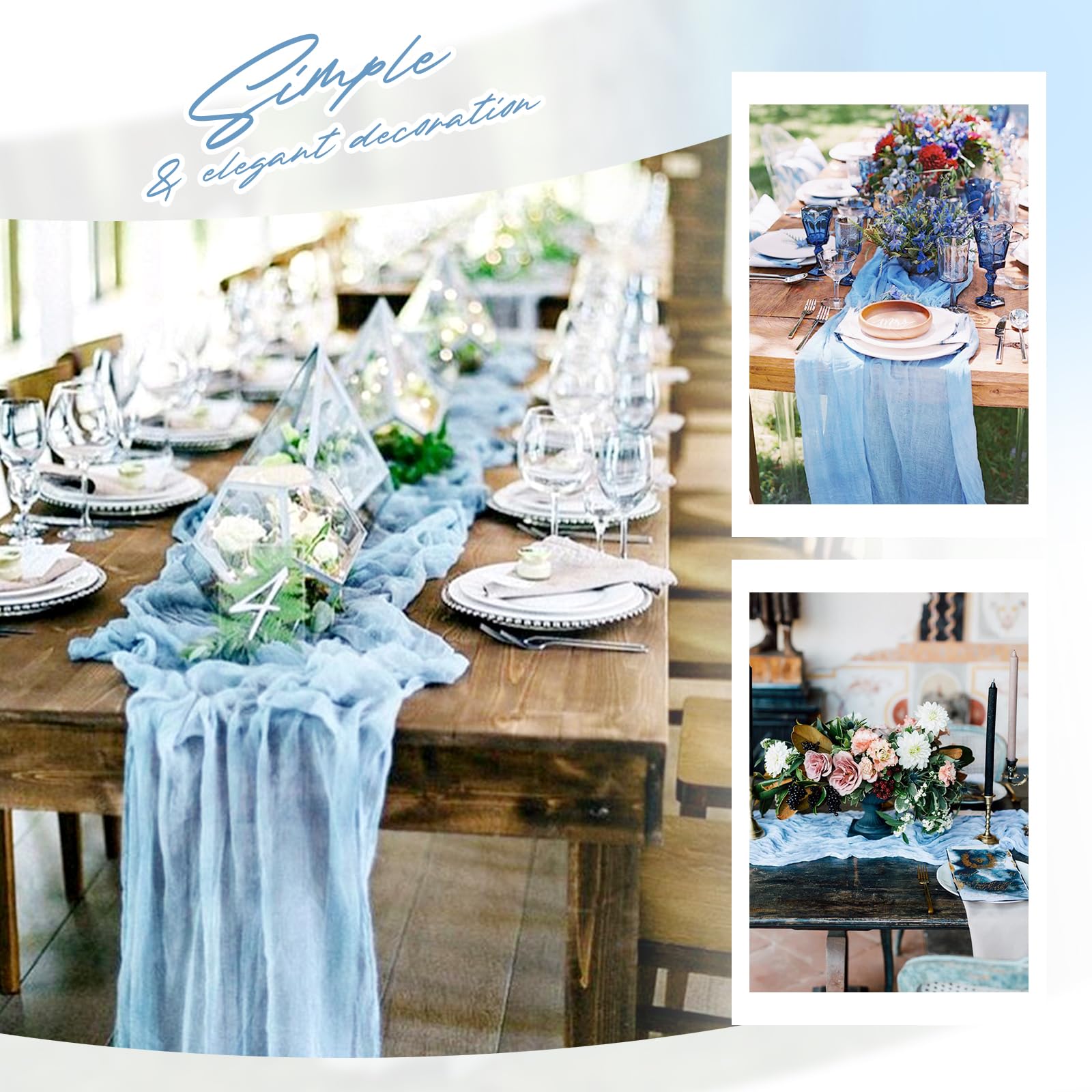 Aktor machine-washable cheesecloth runner for easy care and reuse