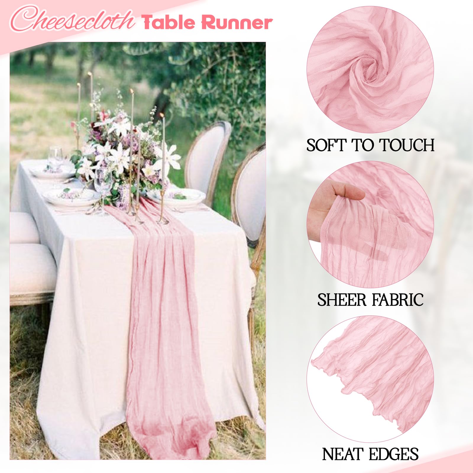 Aktor pink table runner draped across a setup creates elegant wedding atmosphere.