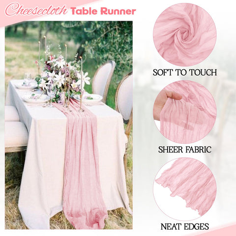 Aktor pink table runner draped across a setup creates elegant wedding atmosphere.