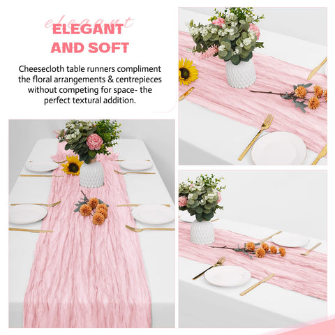 Aktor pink table runners elevate wedding or baby shower dining table settings.