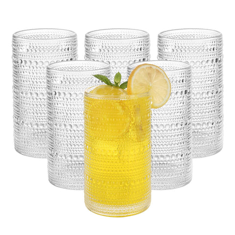 Akutaa Vintage Hobnail glasses front view, perfect for water and entertaining.