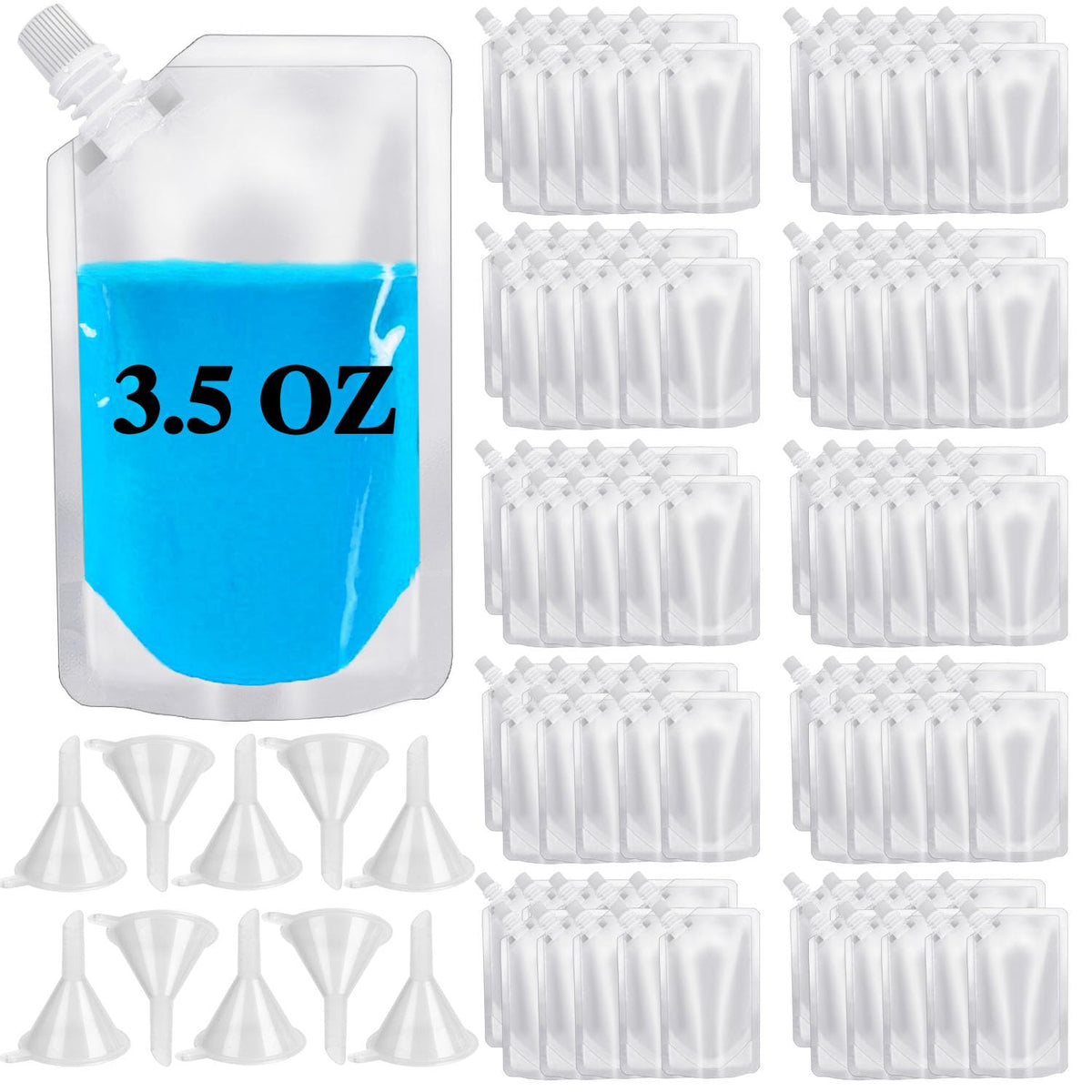 Alaeseje 100-pcs plastic flasks pack ready for travel and gatherings with leak-free design.