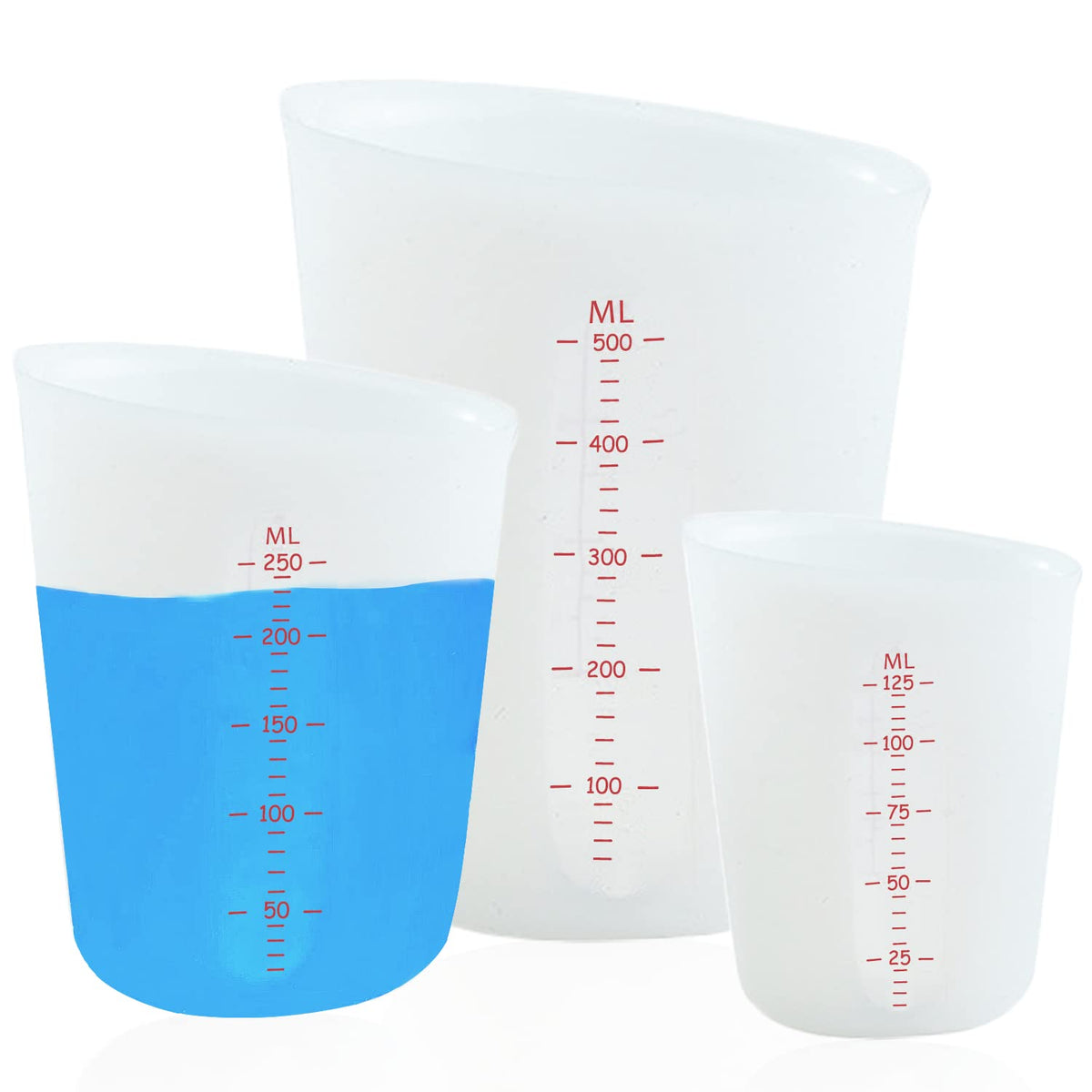 Alaeseje 3-piece silicone measuring cups set for versatile daily measuring tasks.