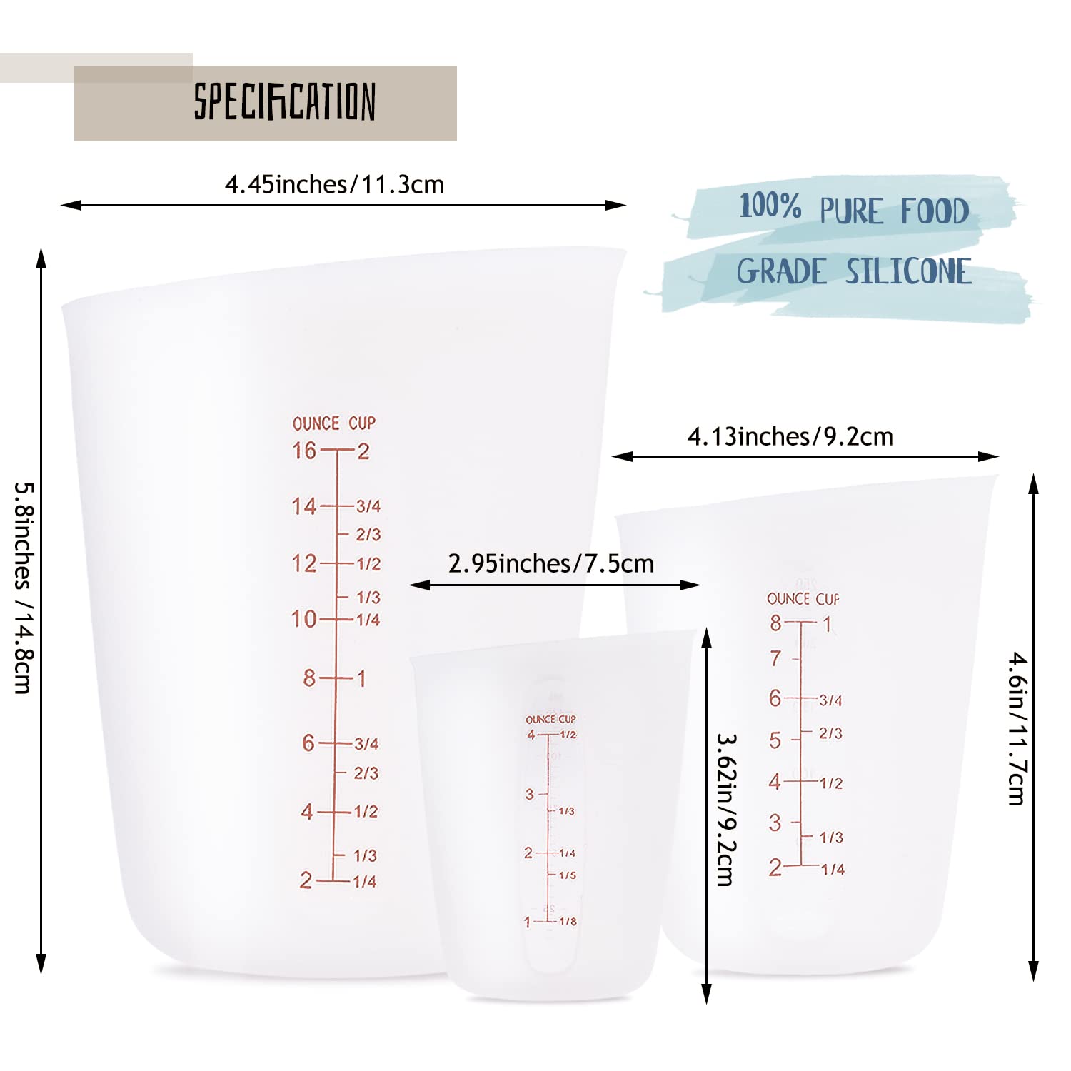 Alaeseje 500ml large silicone cup close-up ideal for melting and pouring.
