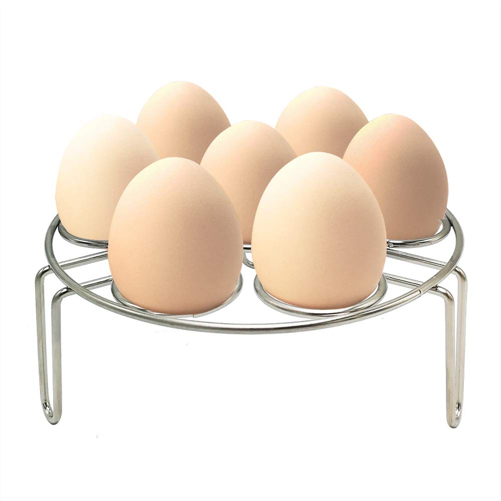 Alamic egg rack steamer for 3 qt Instant Pot keeps eggs evenly cooked.