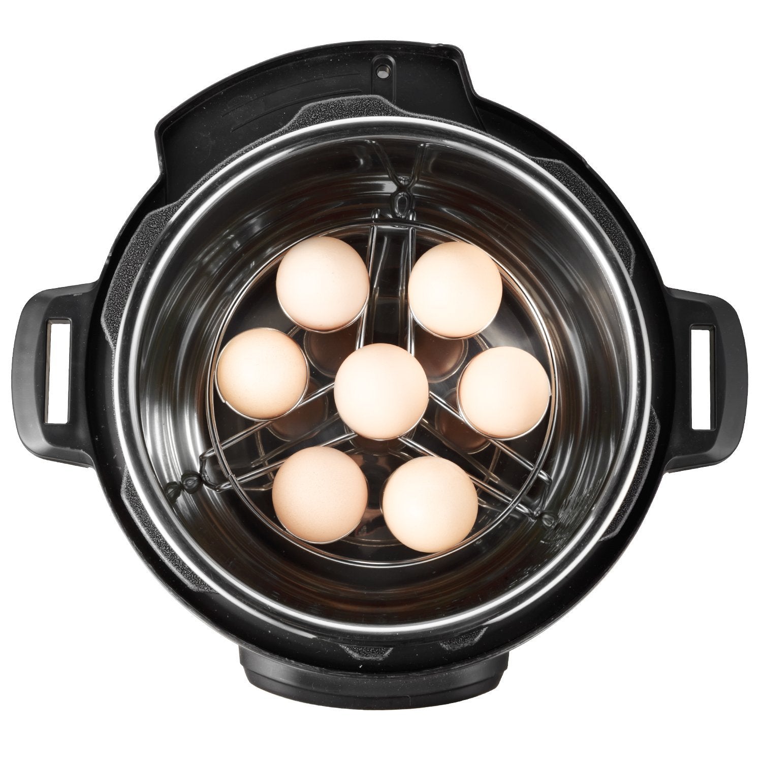 Alamic steamer basket multi-use for eggs and vegetables during quick steam.