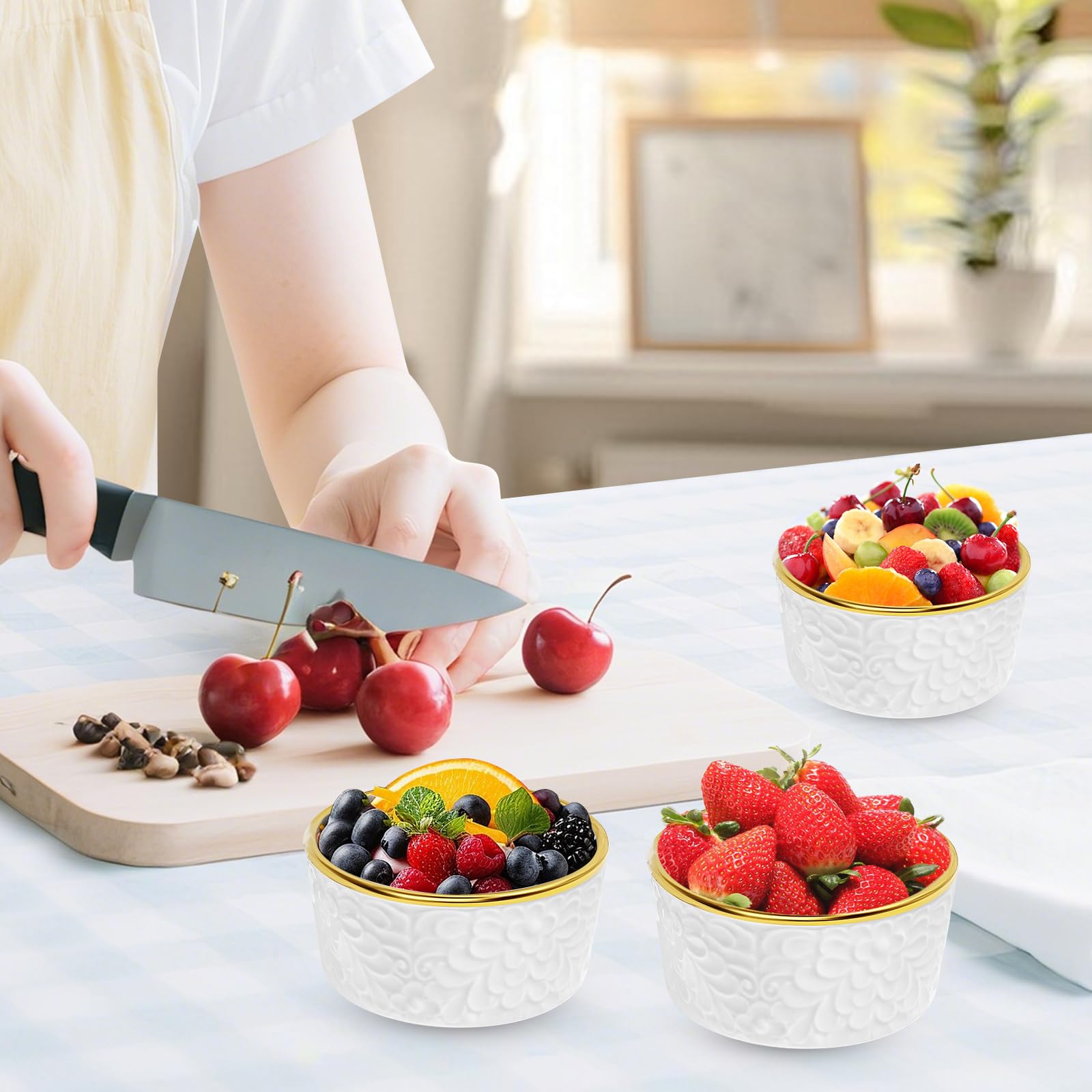 Alarrar dessert serveware with floral design enhances everyday meals.