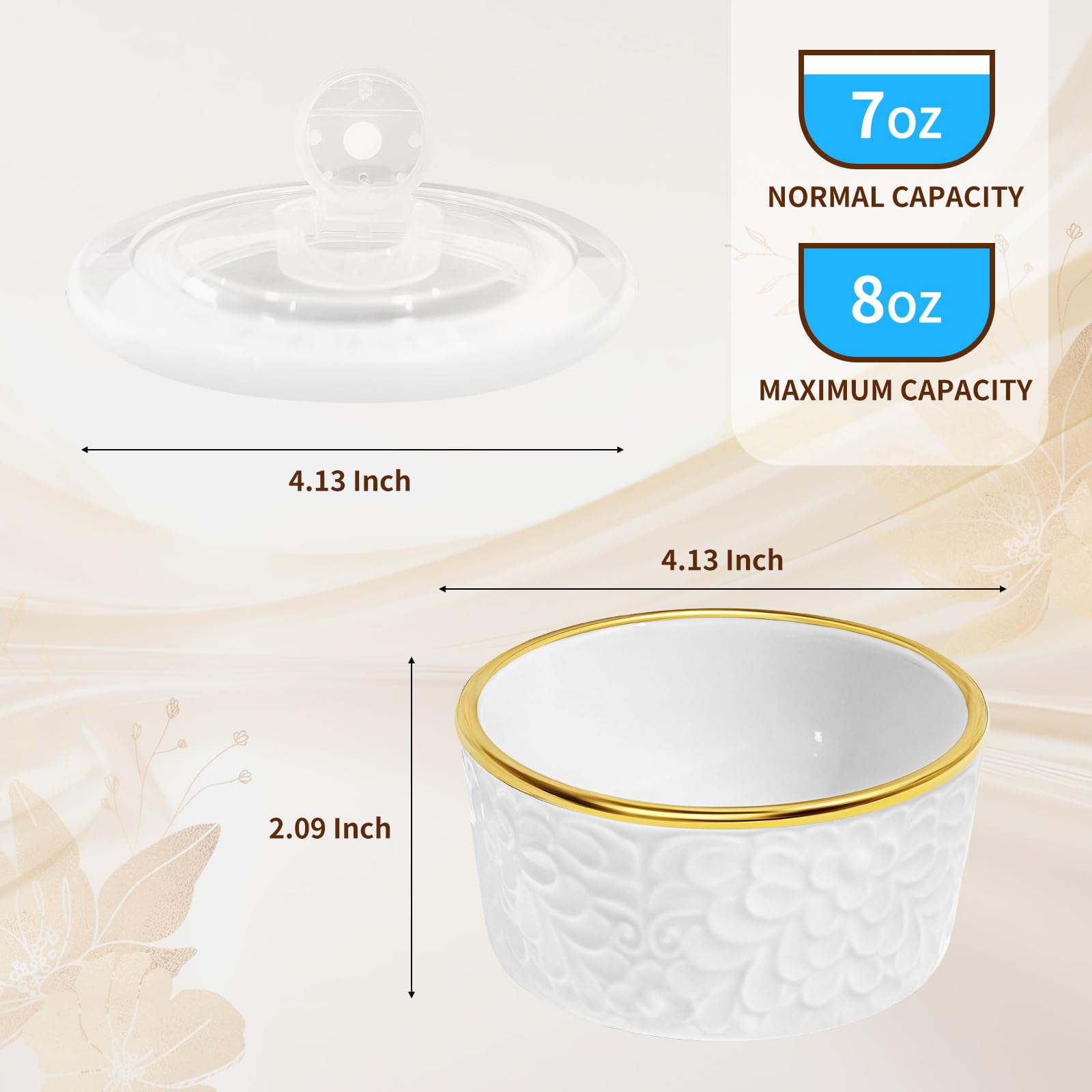 Alarrar creme brulee ramekins 8oz with lid for precise portions.