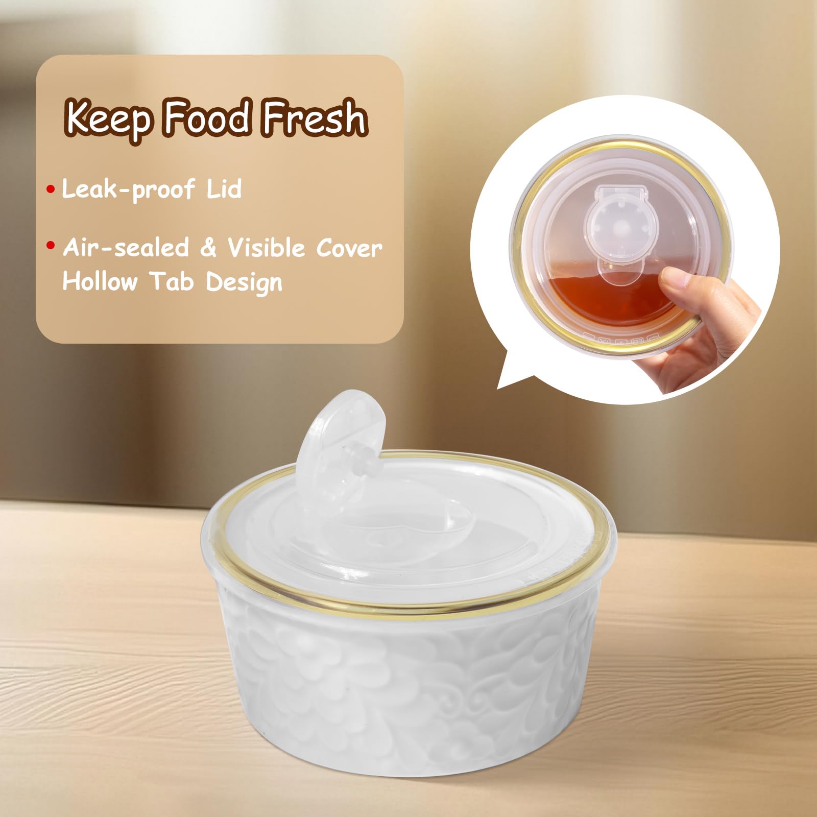 Alarrar ramekins with gold trim edge elevate dessert service.