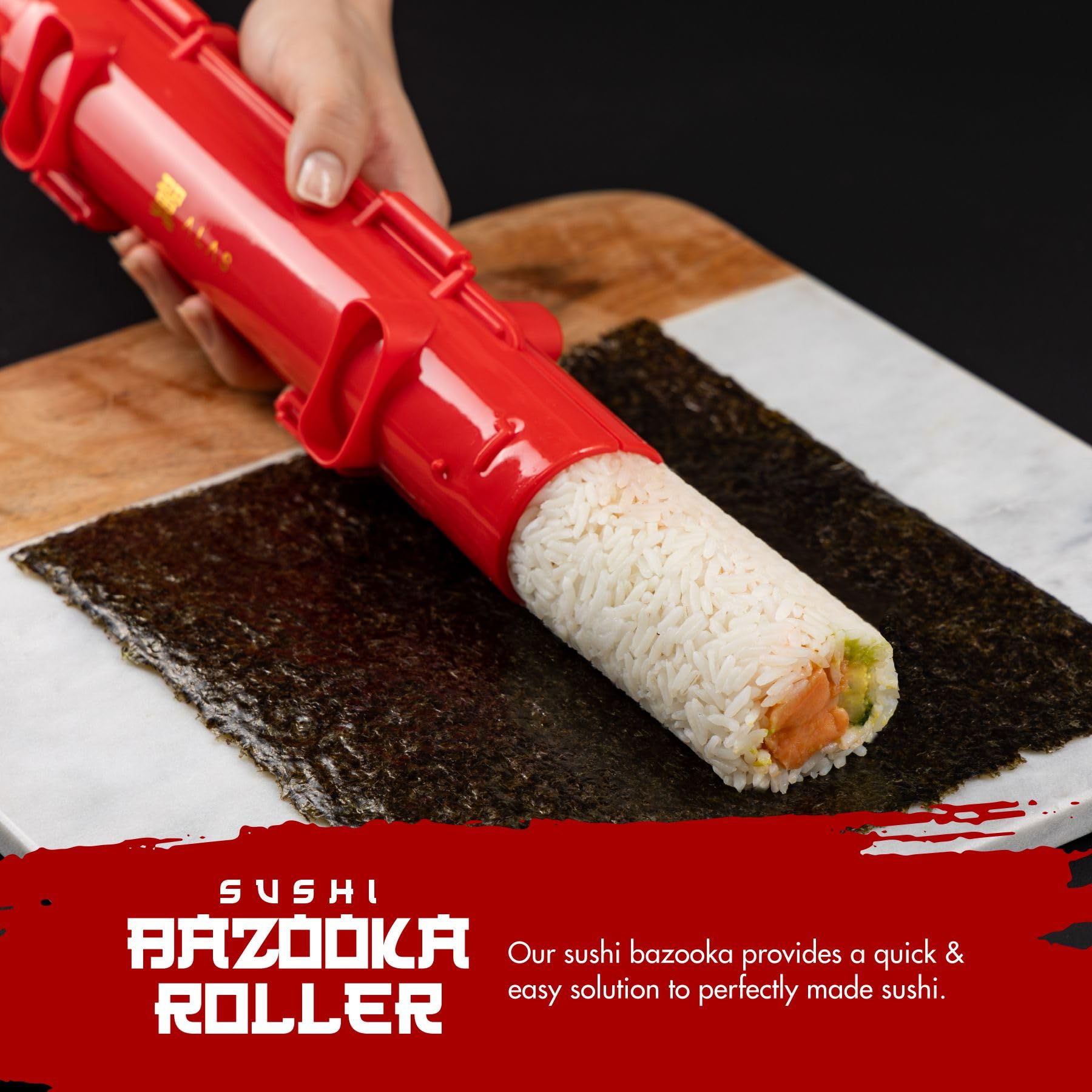 Alas chopsticks and dipping plate for authentic serving.