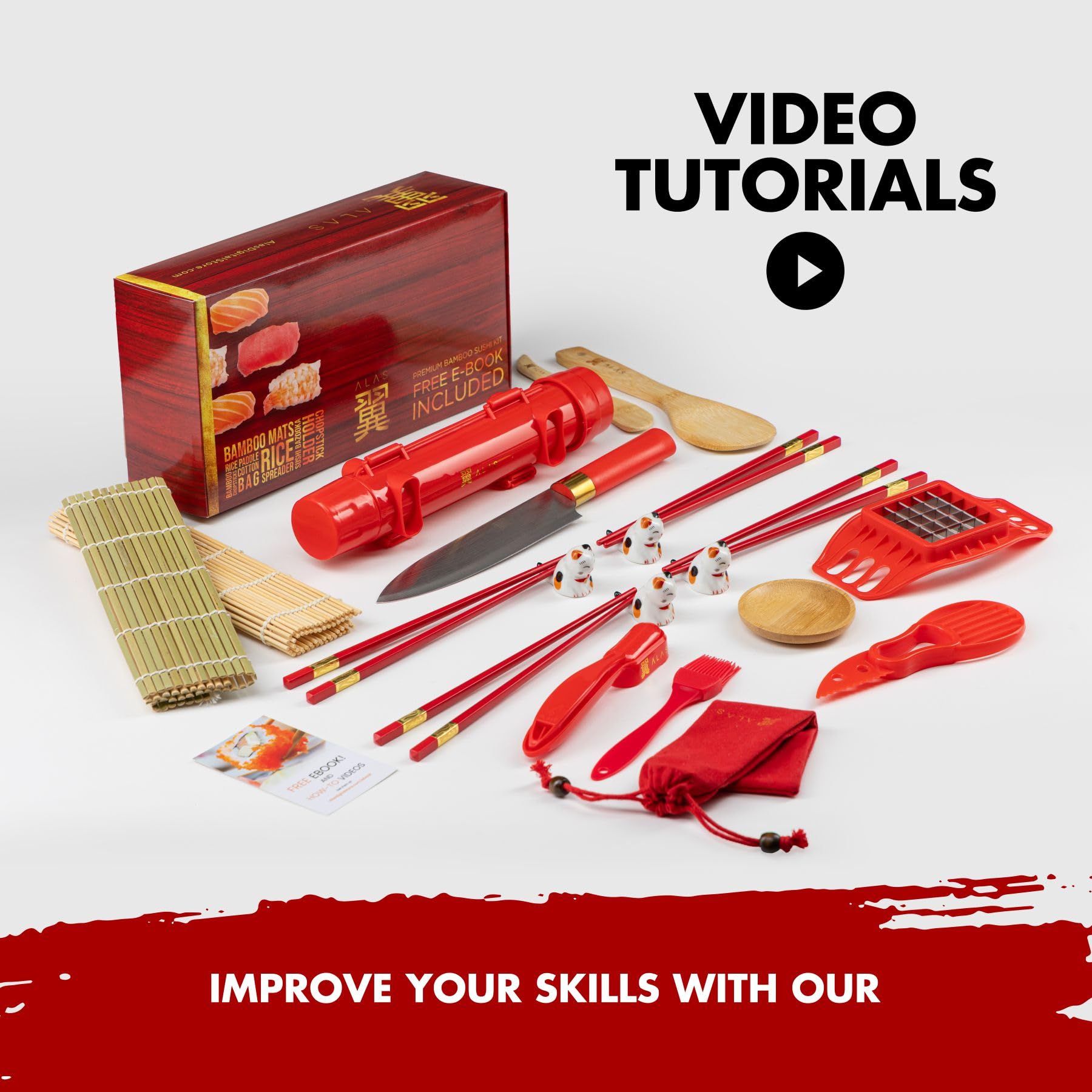 Alas rice bazooka speeds even rice distribution for sushi.