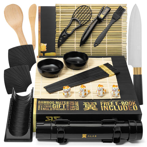 Alas sushi knife ready for precise cuts to craft home rolls.